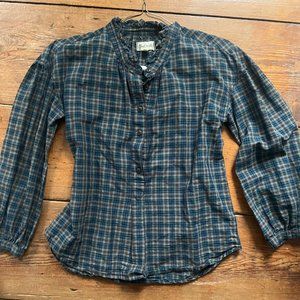 Gorgeous Plaid Madewell Blouse XS 1800s Pioneer style, granola girl